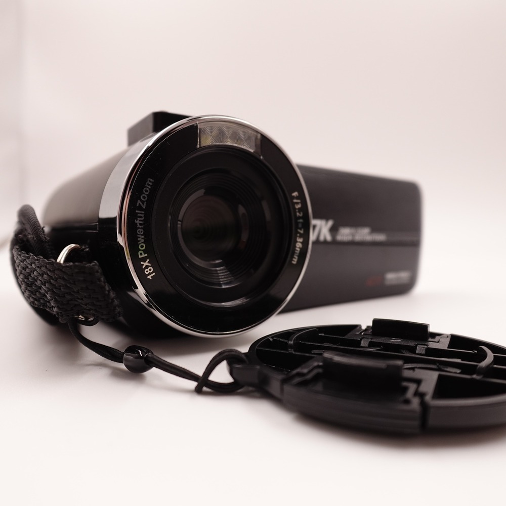 2.7K Digital Camcorder Black 18X Zoom Vlogging Retro Y2K Aesthetic